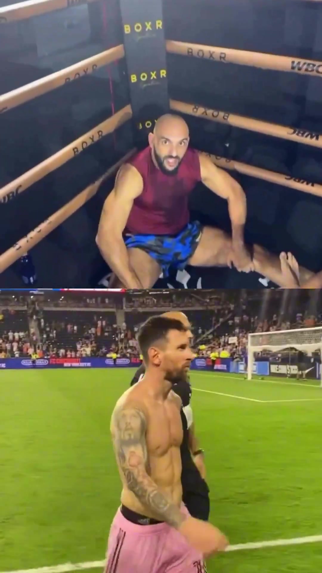 ?WWE拳击手约战梅西，梅西保镖：真想打的话来跟我打??